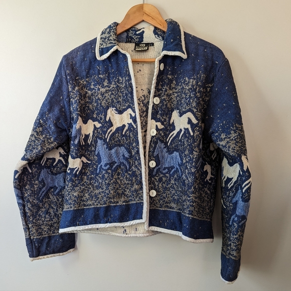 Vintage Jackets & Coats Vintage Equestrian Themed Horse Blanket